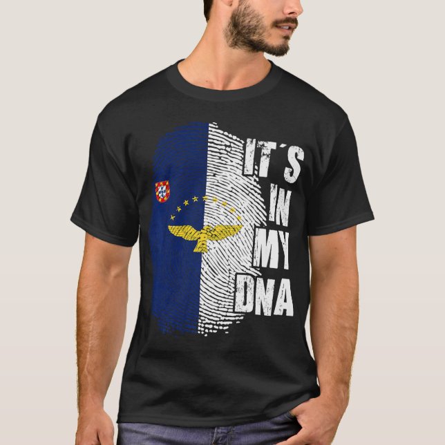 Mitt DNA Azorerna-Flagga Portugal Patriotic Portug T Shirt (Framsida)