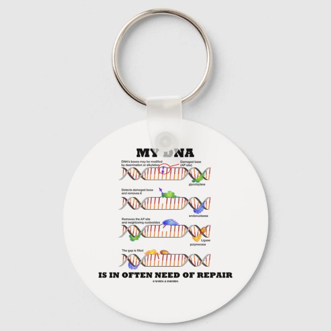 Mitt DNA behöver ofta repareras (DNA Humor) Nyckelring (Framsida)