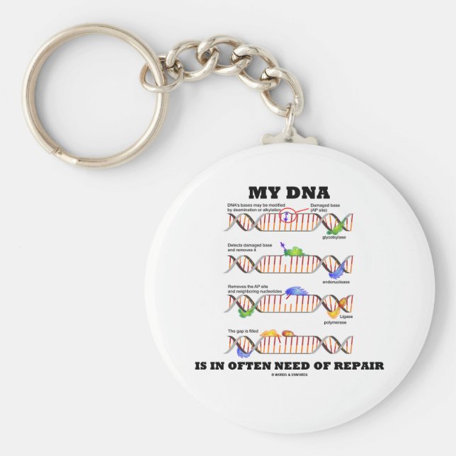 Mitt DNA behöver ofta repareras (DNA Humor) Nyckelring (Framsidan)