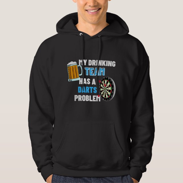 Mitt drickande lag har ett problem med pilar Rolig Hoodie (Framsida)
