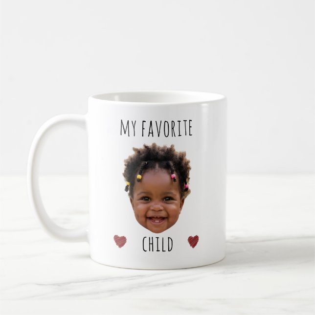 Mitt Favoritbarn Anpassad Foto Ansikte Kaffemugg (Vänster)