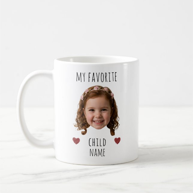 Mitt Favoritbarn Anpassad Foto Ansikte & Namn Kaffemugg (Vänster)