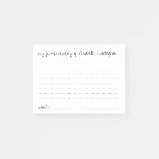 Mitt favoritminneskort för modern närvaro post-it block (Framsida)