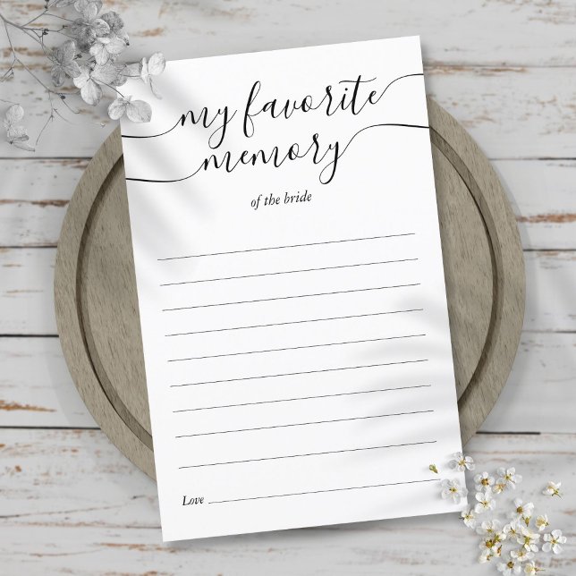 Mitt favoritminneskort i bildskärmshöljet (My Favorite Memory Shower Game Card)