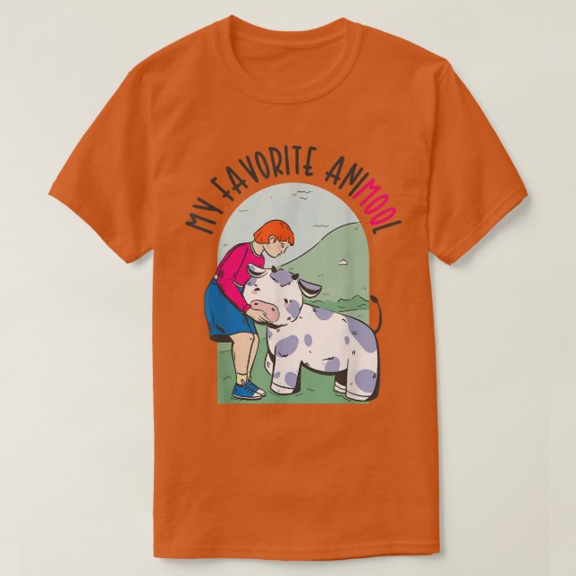 Mitt favoritområde Animool Cow Aarming Agriculture T Shirt (Design framsida)