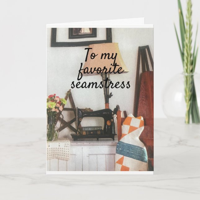 *MITT FAVORITSEAMSTRESS** GRATTIS PÅ FÖDELSEDAGEN- KORT (Framsida)