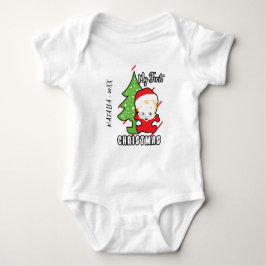 Mitt första anpassade namn Baby Bodykostym för jul T Shirt