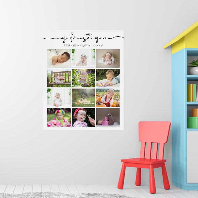 Mitt första års fotokollage poster (Barnkammare 1)