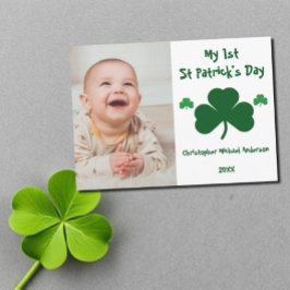 Mitt första Baby-foto i St patrick's day Vykort