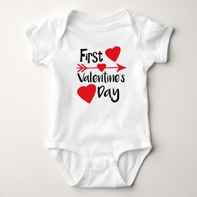 Mitt första bekläda för valentinbabydräkt t shirt (Framsida)