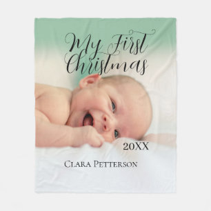 Mitt första foto från jul baby lägger till namn i  fleecefilt