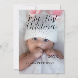 Mitt första foto från jul baby lägger till namn i  julkort