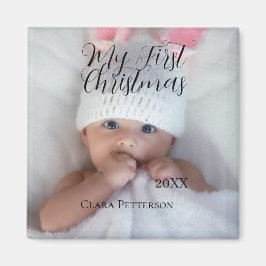 Mitt första foto från jul baby lägger till namn i  magnet