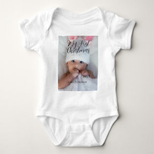 Mitt första foto från jul baby lägger till namn i  t shirt
