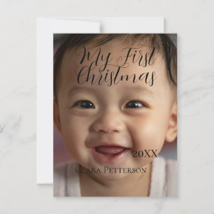 Mitt första foto från jul baby lägger till namn i vykort