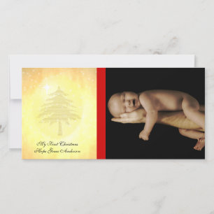 Mitt första fotopatkort för Baby i jul Julkort