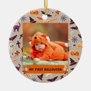 Mitt första Halloween-foto Julgransprydnad Keramik