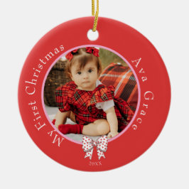 Mitt första julfoto, år för prydnad julgransprydnad keramik