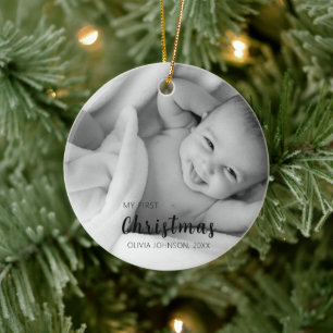 Mitt första julfoto Baby Julgransprydnad Keramik