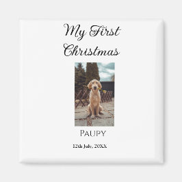 Mitt första julfoto för att lägga till namn hund-k magnet