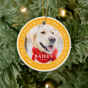 Mitt första julfoto hemma - Modern Pet Photo Julgransprydnad Keramik