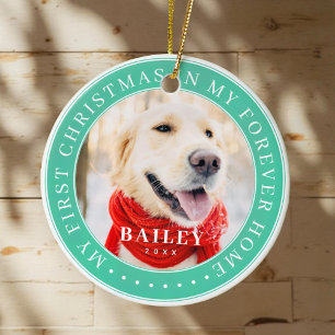 Mitt första julfoto hemma - Modern Pet Photo Julgransprydnad Keramik