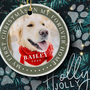 Mitt första julfoto hemma - Modern Pet Photo Julgransprydnad Keramik
