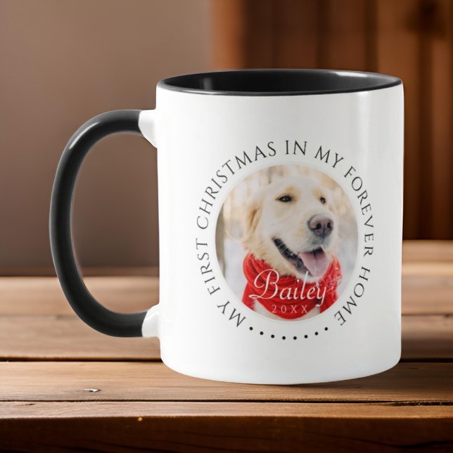 Mitt första julfoto hemma - Modern Pet Photo Mugg (Skapare uppladdad)