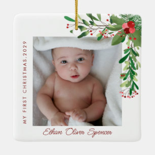 Mitt första julfoto i Baby Julgransprydnad Keramik