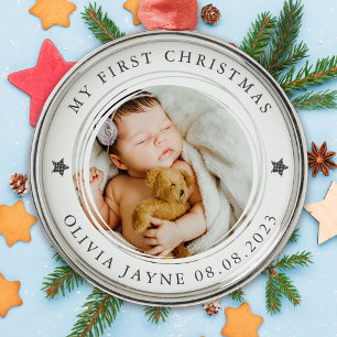Mitt första julfoto i Baby Julgransprydnad Metall