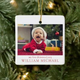 Mitt första julfoto i Nyfödd bebis Julgransprydnad Keramik