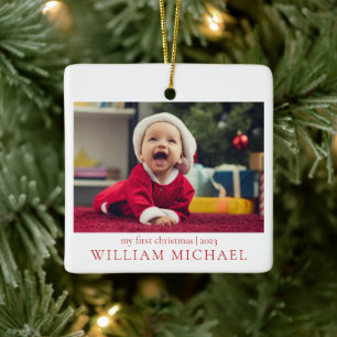 Mitt första julfoto i Nyfödd bebis Julgransprydnad Keramik