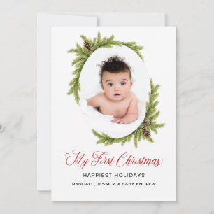Mitt första julljus-Helgdag i Baby Julkort
