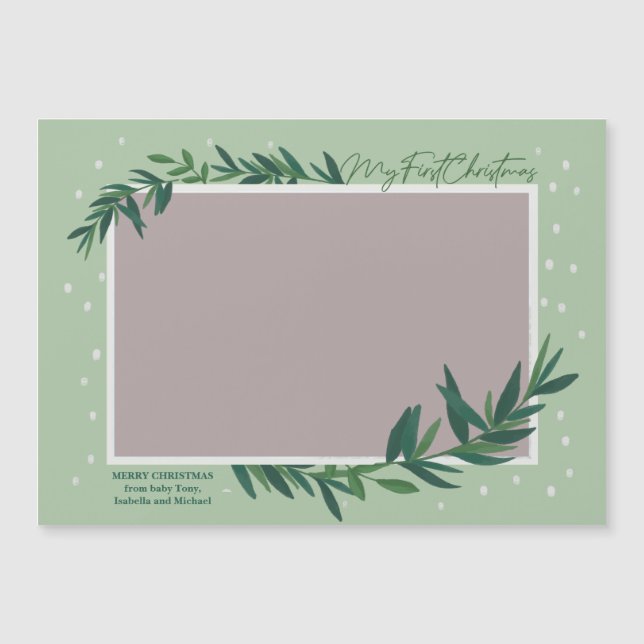 Mitt första julljus-magnetkort Baby (Framsida)