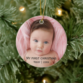 Mitt första jultomfoto julgransprydnad keramik