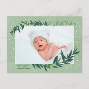 Mitt första moderna botaniska Baby-foto i julklapp Helg Vykort