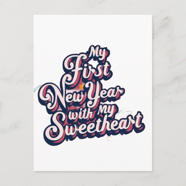 Mitt första nyår med min älskling vykort (Framsida)