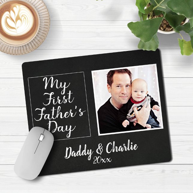 Mitt första ritbordsfoto Fars dag Musmatta (My First Fathers Day Chalkboard Photograph Mouse Pad)