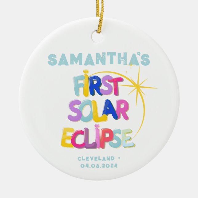 Mitt första solariska element Lägg till anpassat n Julgransprydnad Keramik (Framsidan)