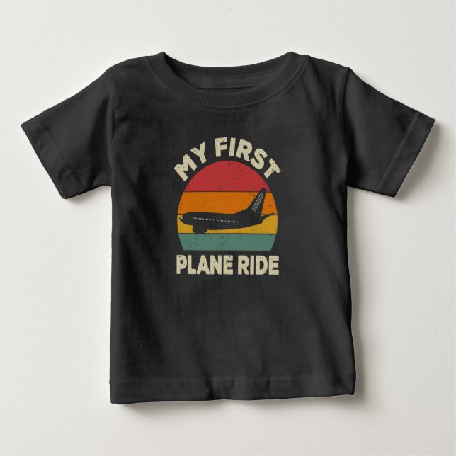 Mitt första solnedgångsplan i Flygplan, Retro Vint T Shirt (Framsida)