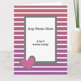 Mitt foto och ett rosa hjärta på Alla hjärtans dag Kort