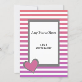 Mitt foto och ett Rosa hjärta på Valentineser Julkort