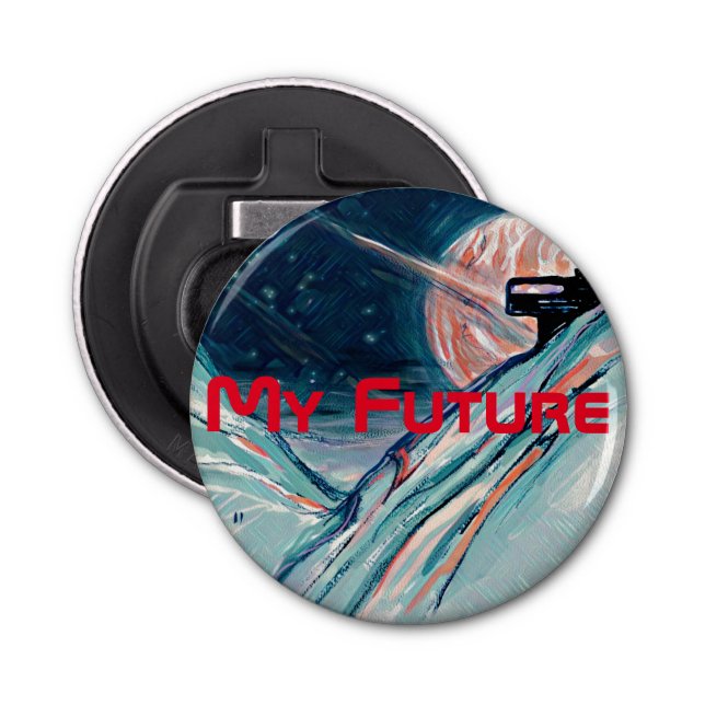 Mitt framtida hem i rymden flasköppnare (Framsidan)