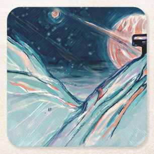 Mitt framtida hem i rymden underlägg papper kvadrat