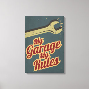 Mitt garage min regler canvastryck