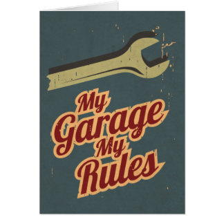 Mitt garage min regler hälsningskort