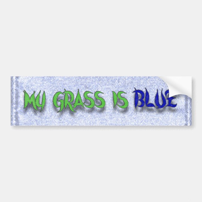 MITT GRÄS ÄR BLUE--BUMPERKLISTERMÄRKEN BILDEKAL (Framsidan)