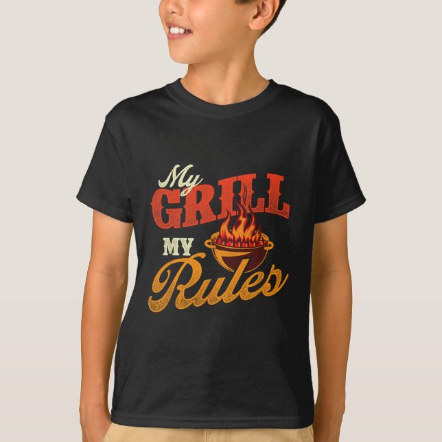 Mitt grill Regler - Pitmaster Byrbecue Grilling Sm T Shirt (Framsida)