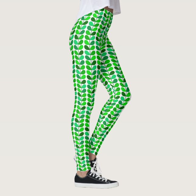 Mitt- grönt för för för århundradedanskalöv, leggings (Höger)