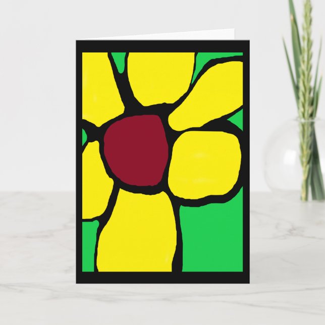 Mitt gula blomma Abstrakt kort (Framsida)